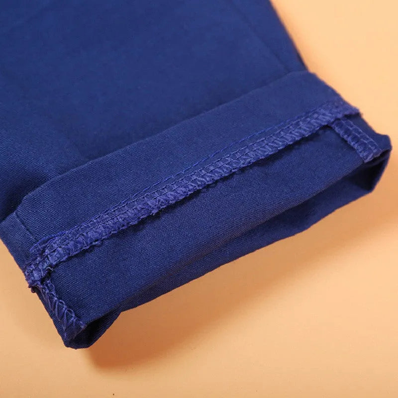 Boys' blue casual suit set with vest, turtleneck, tie and trousers for spring and autumn wear