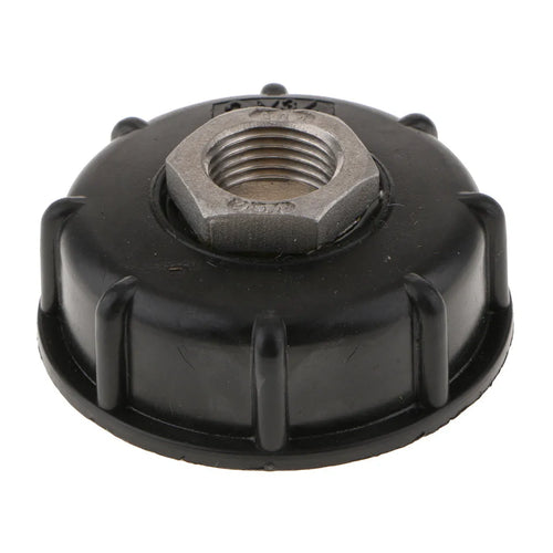 Black chemical barrel connector with 60cm thread inlet and stainless steel fittings for ton barrels