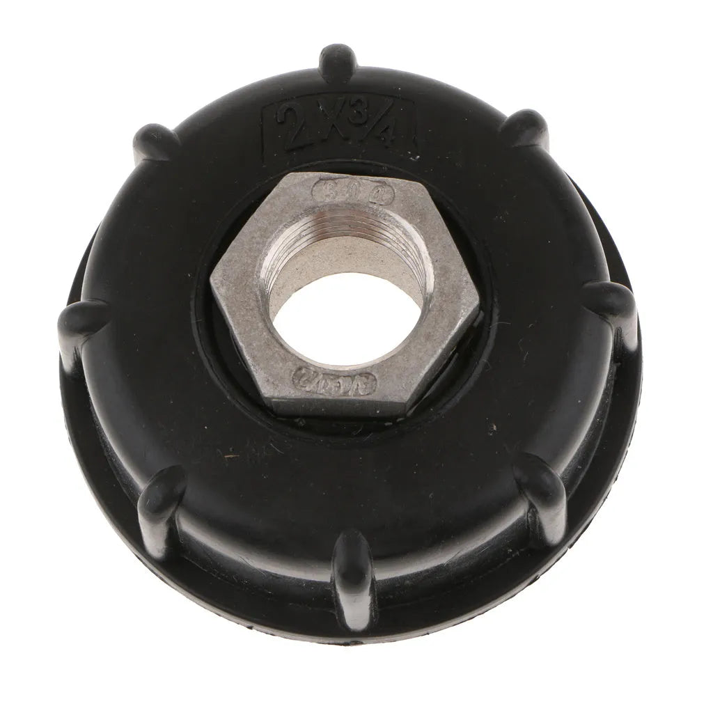 Black chemical barrel connector with 60cm thread inlet and stainless steel fittings for ton barrels