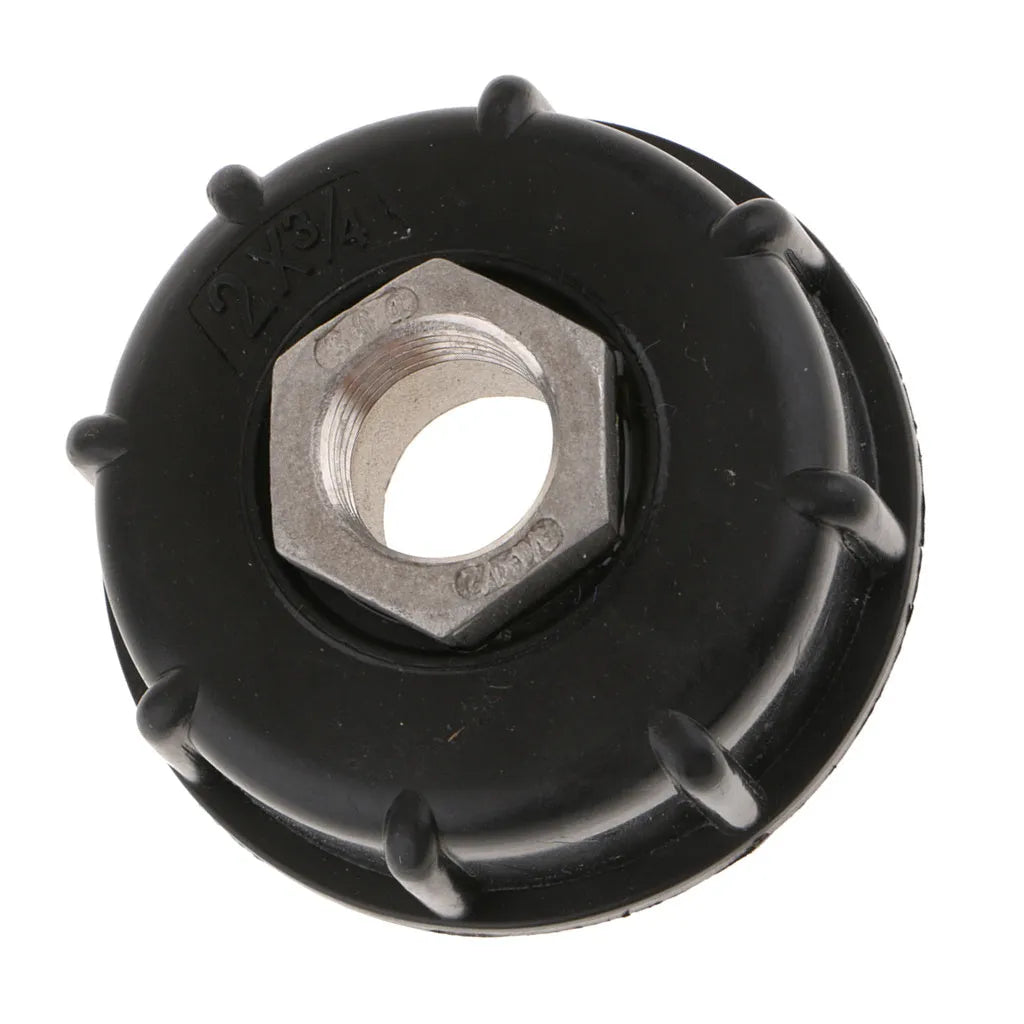 Black chemical barrel connector with 60cm thread inlet and stainless steel fittings for ton barrels