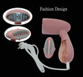 Pink Sokany portable ironing brush with steam function and built-in smoothing surface