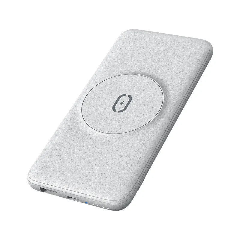 Mint green MagSafe-compatible magnetic wireless power bank with back clip showing dimensions