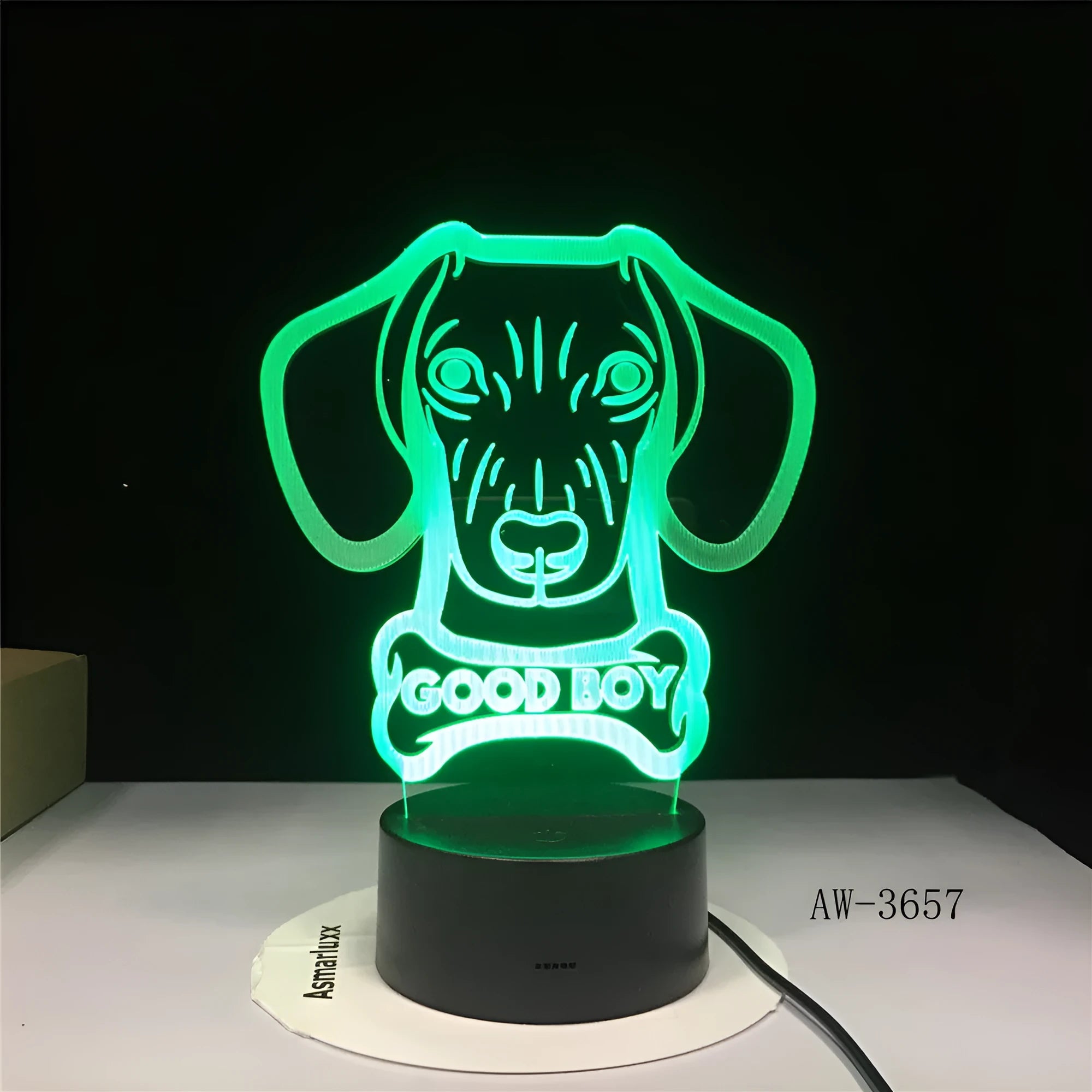 Colour gradient remote control LED table lamp with acrylic shade on an ABS base