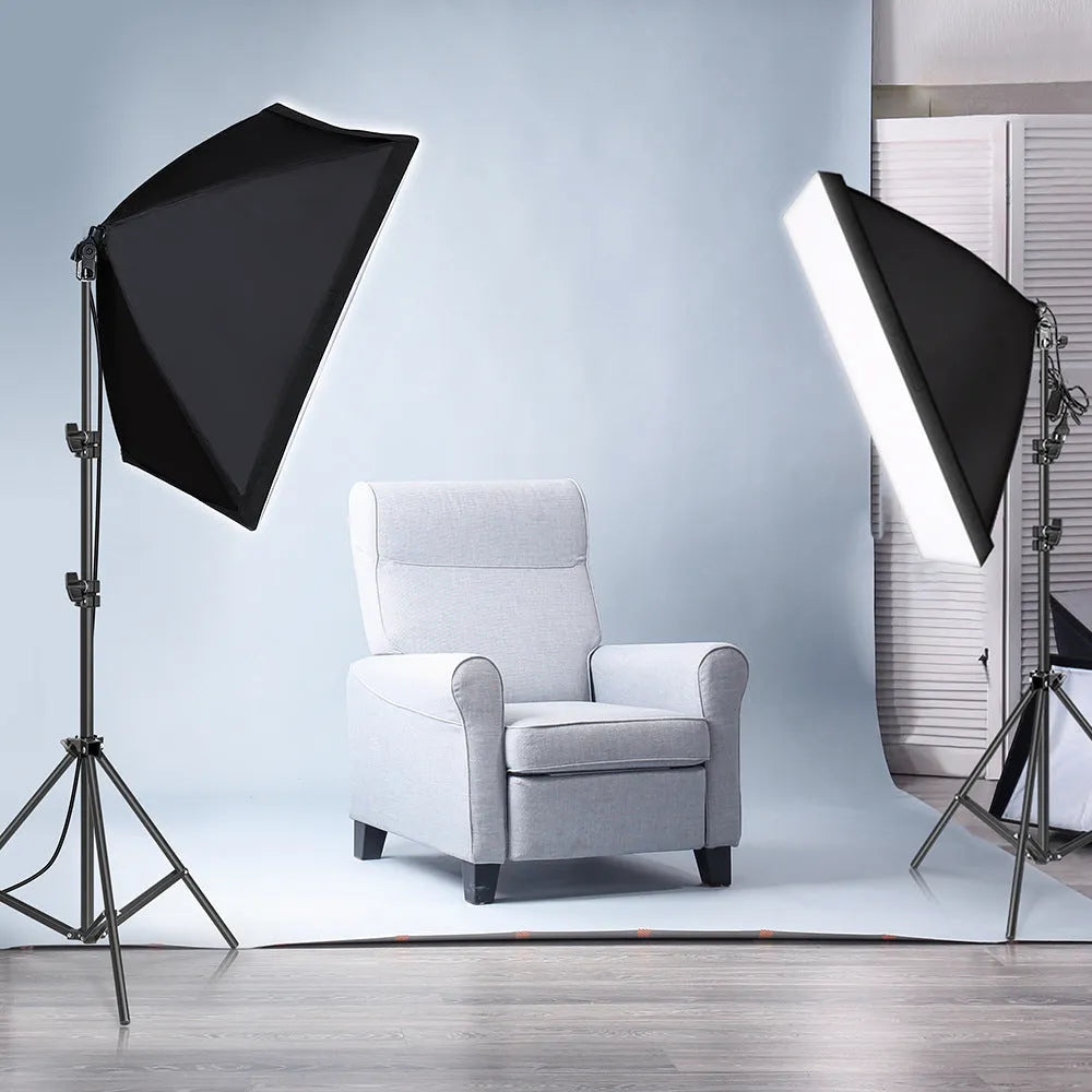 LIBEN 50x70cm softbox photography lighting set with 2 metre stand and reflective fabric
