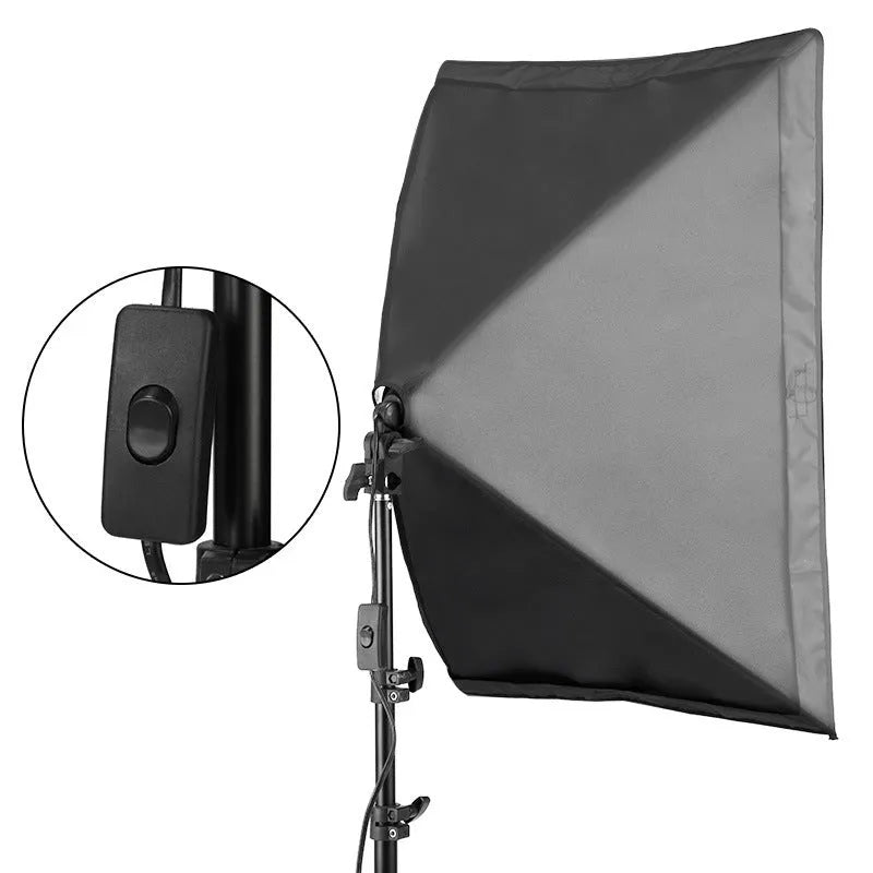 LIBEN 50x70cm softbox photography lighting set with 2 metre stand and reflective fabric