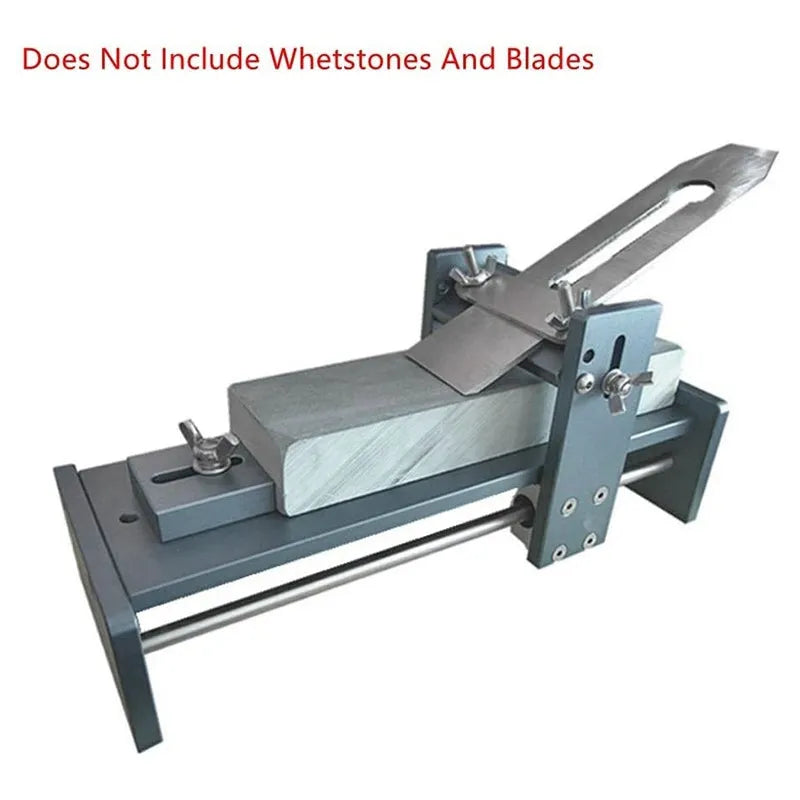 Fixed angle sharpening tool made from aluminium alloy and stainless steel for woodworking chisels and planers