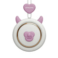 Mini bladeless neck fan with hanging rope showing USB charging port and colour variations