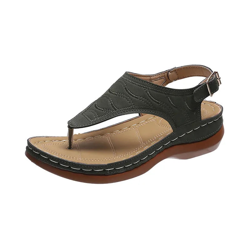 Women's wedge heel sandals with adjustable back strap in five colour options