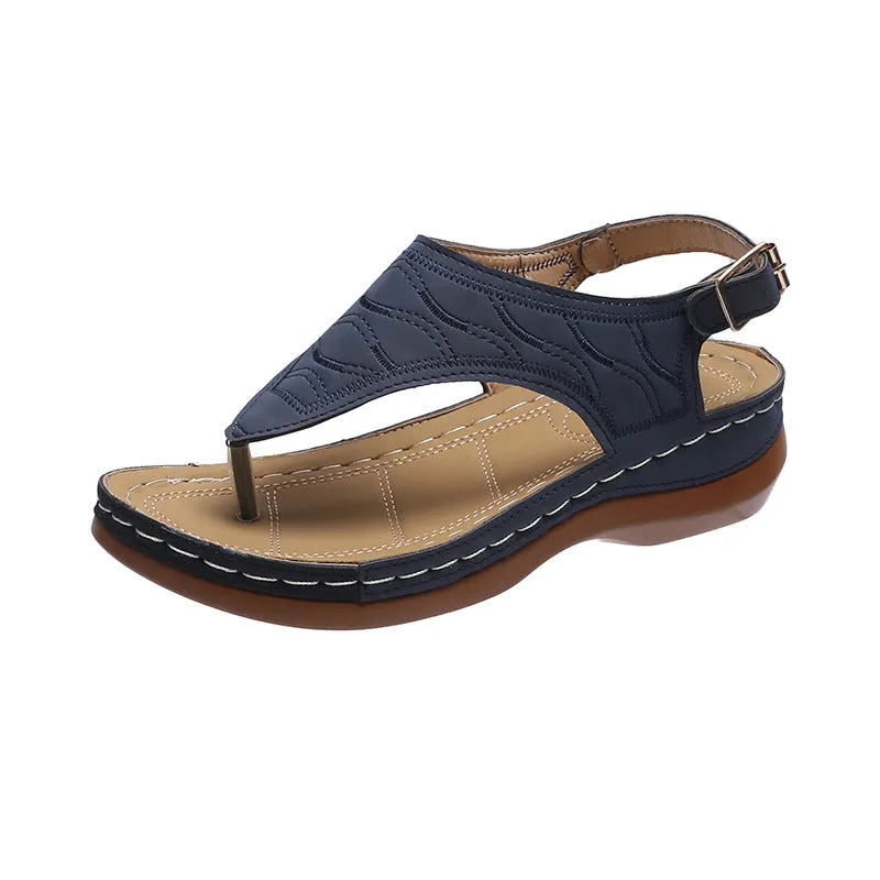 Women's wedge heel sandals with adjustable back strap in five colour options