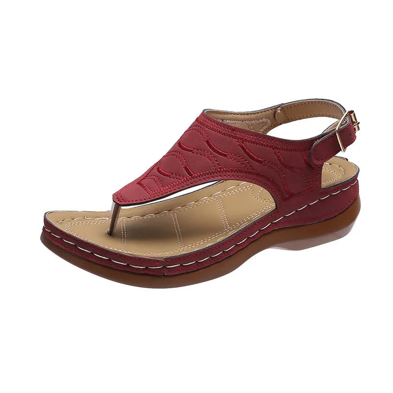 Women's wedge heel sandals with adjustable back strap in five colour options