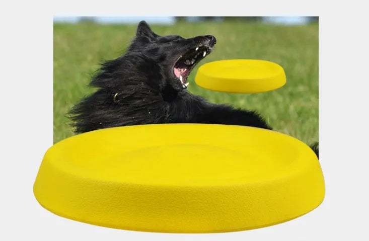 Yellow EVA plastic pet throwing toy for dogs weighing 70g