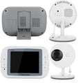 White wireless baby monitor with 3.5 inch screen and night vision camera for nursery monitoring