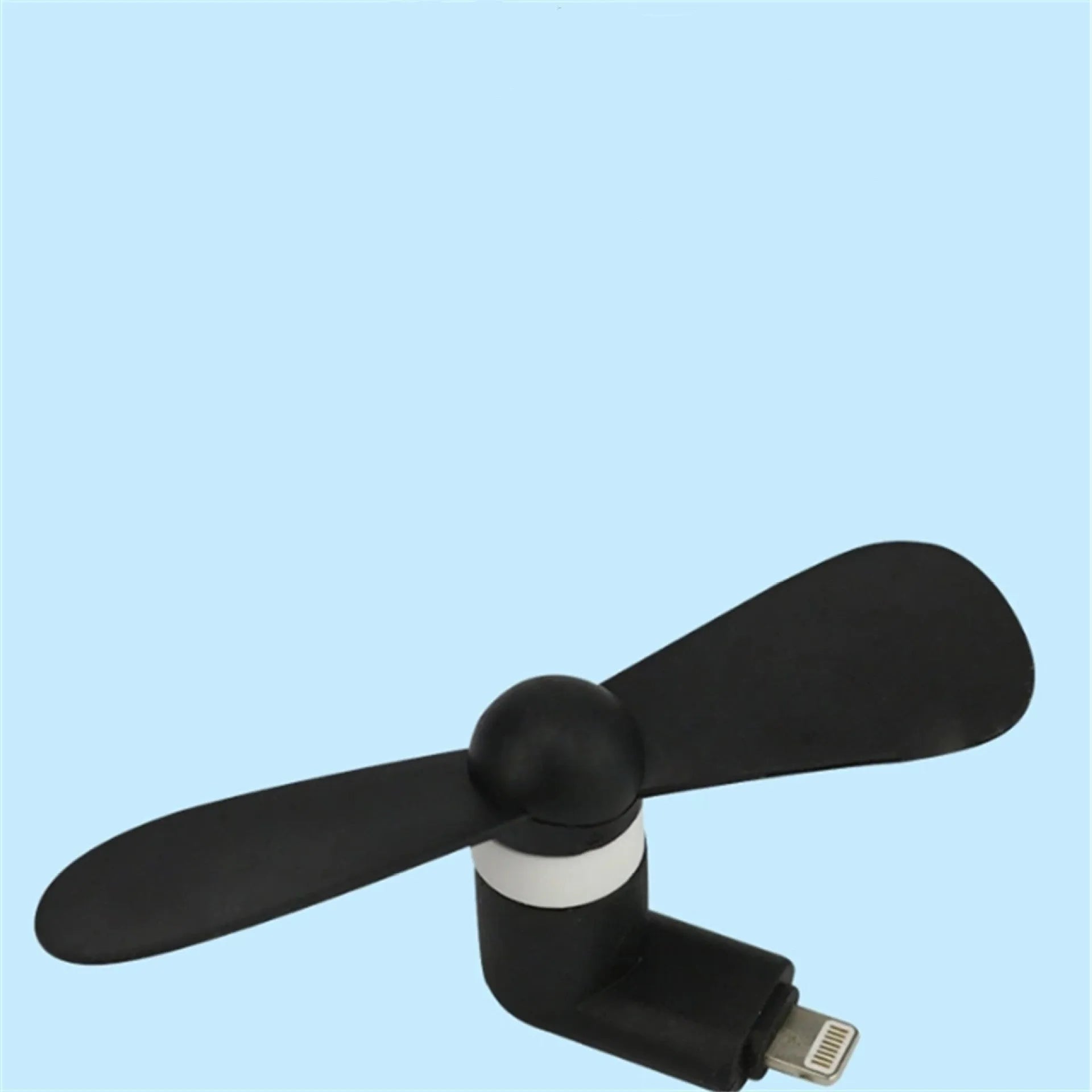 White portable mobile phone mini fan with rotary switch and plastic blades for smartphone cooling