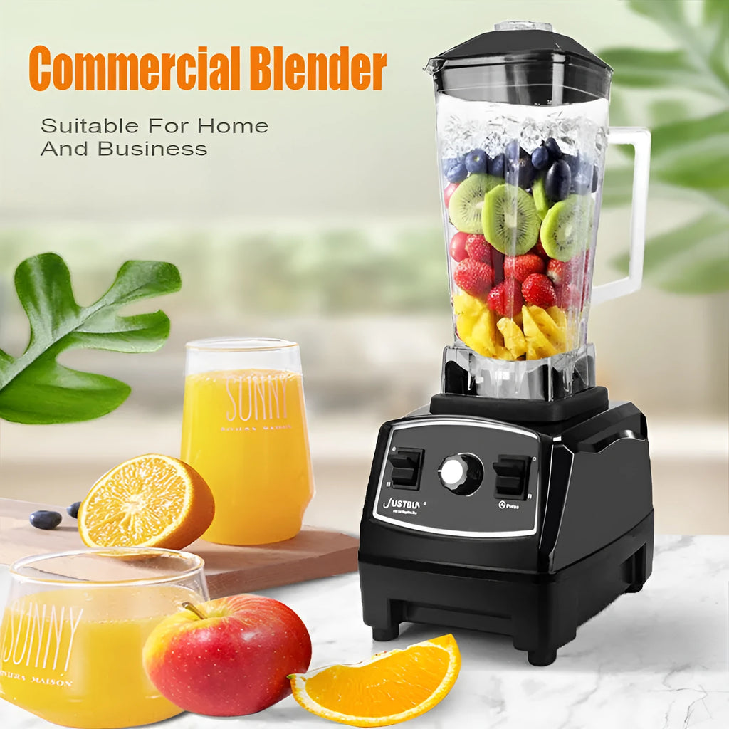 Black or red high-speed 2200W blender with 2-litre jug and control panel showing three speed settings