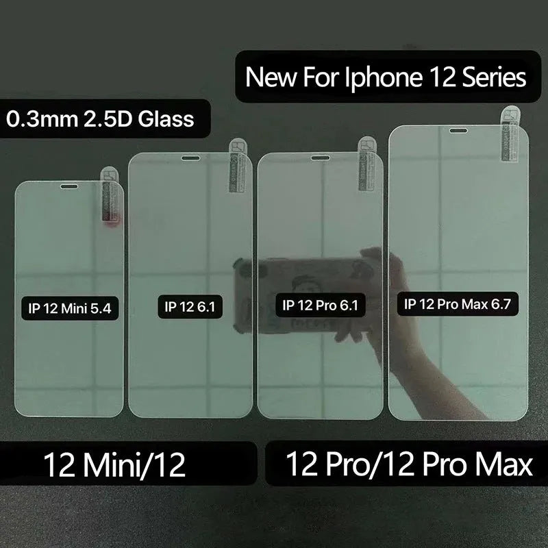Pack of 4 transparent anti-fingerprint tempered glass screen protectors for Apple iPhone models