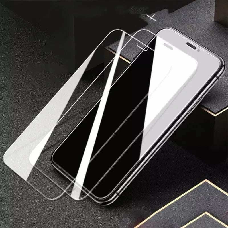 Pack of 4 transparent anti-fingerprint tempered glass screen protectors for Apple iPhone models