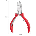 Stainless steel nail clipper with red ABS handle and red trumpet attachment