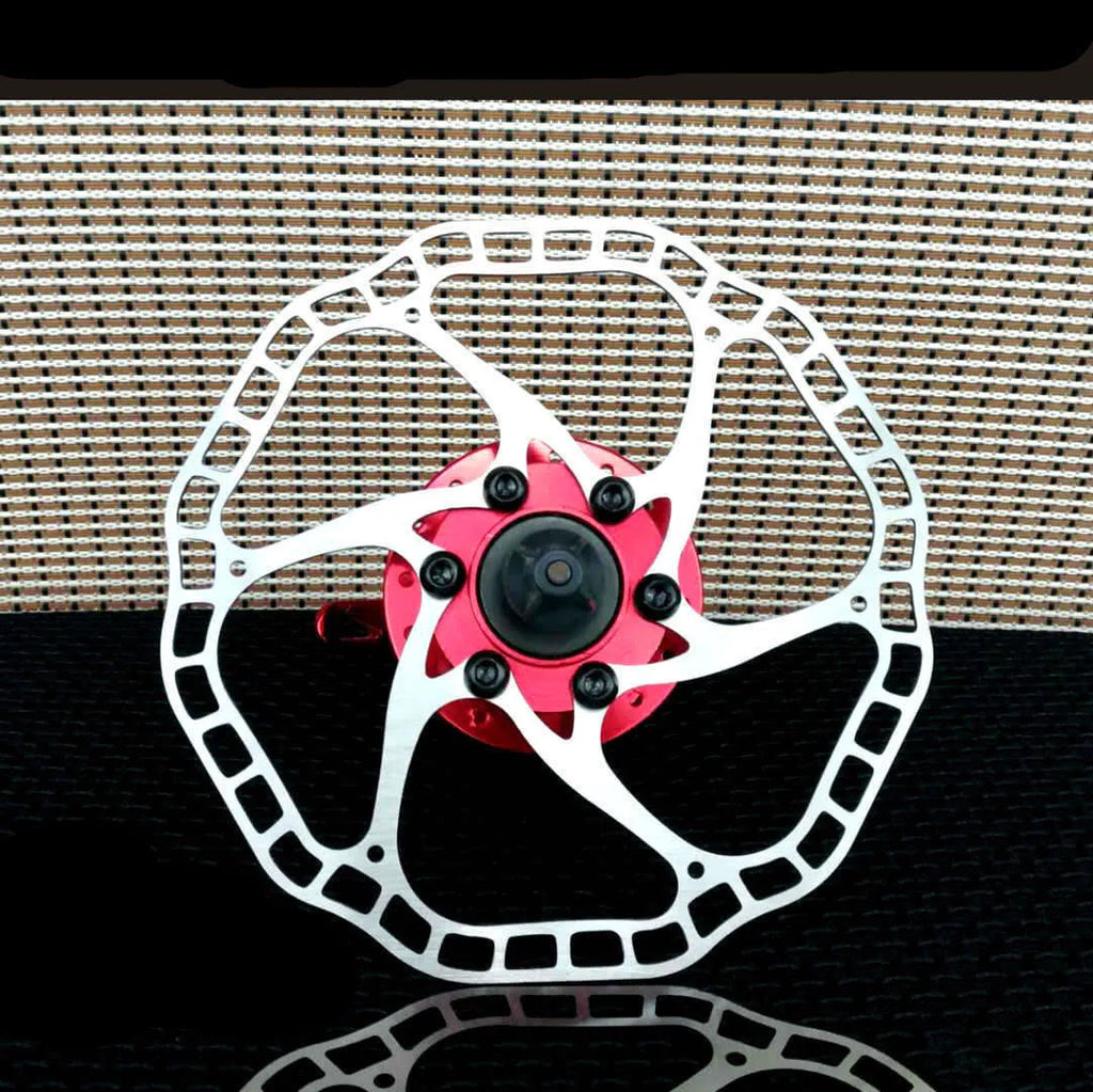 White 160mm stainless steel brake disc rotor with brake pad for mountain and road bikes