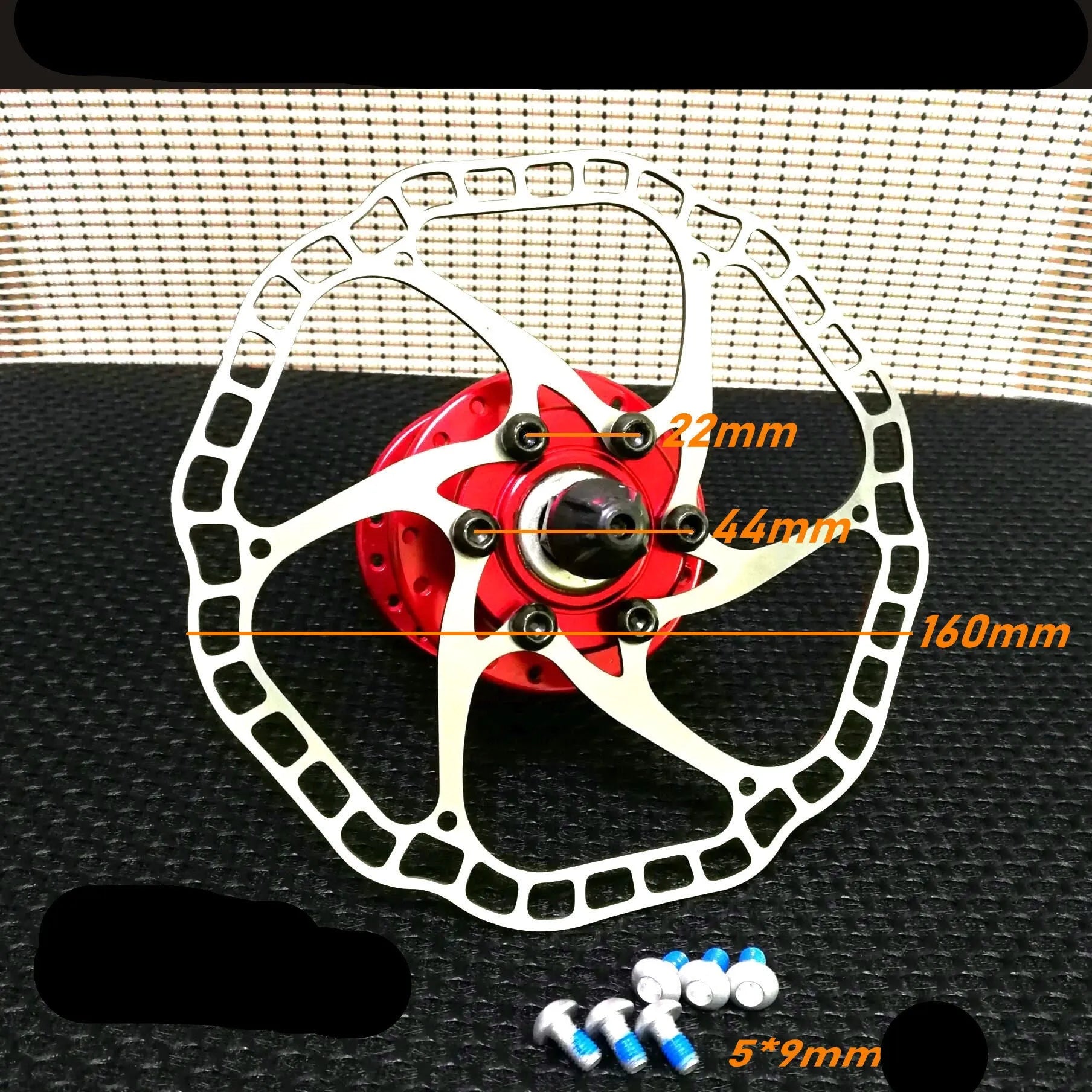 White 160mm stainless steel brake disc rotor with brake pad for mountain and road bikes