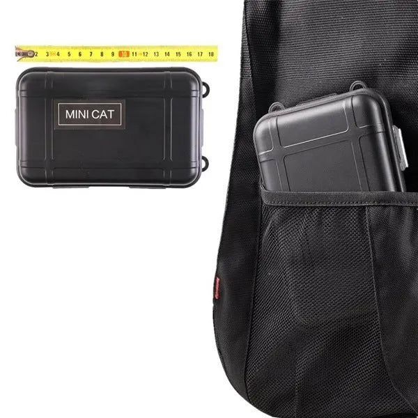 13-piece black stainless steel survival tool set with compass, flashlight and shockproof storage case