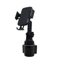 Black car dashboard phone holder with adjustable height and 360° rotation capability