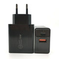 18W USB-C PD fast charger wall adapter in black or white with US/EU plug options