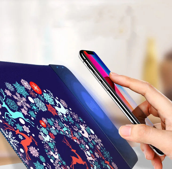 Cartoon design wireless charging mouse pad with RGB lighting and non-slip rubber backing