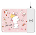 Cartoon design wireless charging mouse pad with RGB lighting and non-slip rubber backing