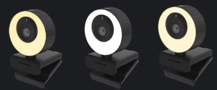 Black USB web camera with magnetic privacy cover, 1080p HD resolution, built-in microphone