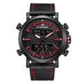 Naviforce Lingxiang 9135 men's quartz sports watch with dual display and black shell
