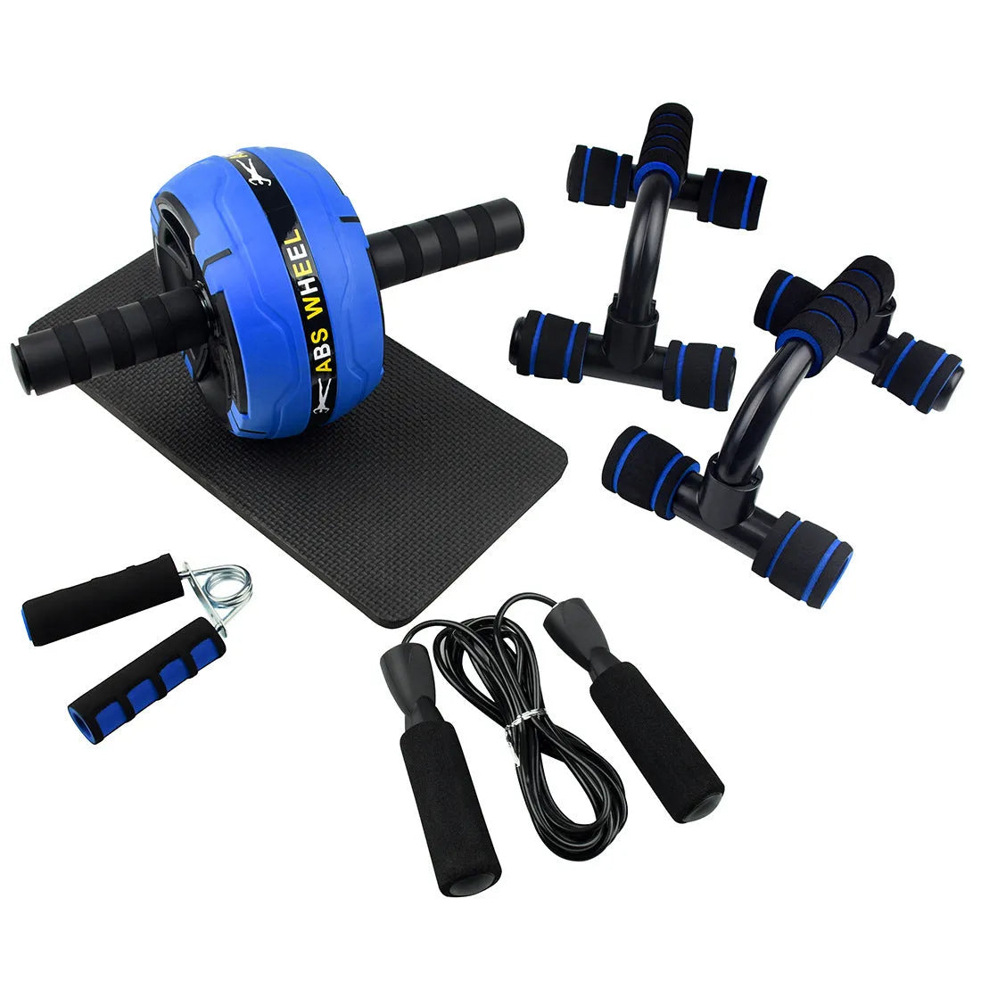 Portable resistance bands push-up bar abdominal trainer in green, red or black colour options