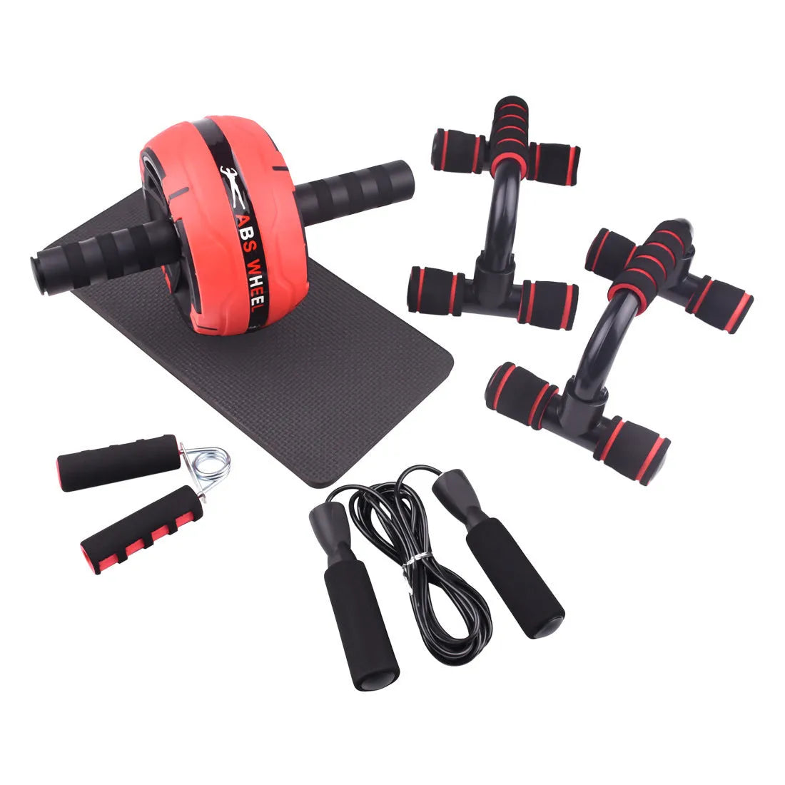 Portable resistance bands push-up bar abdominal trainer in green, red or black colour options