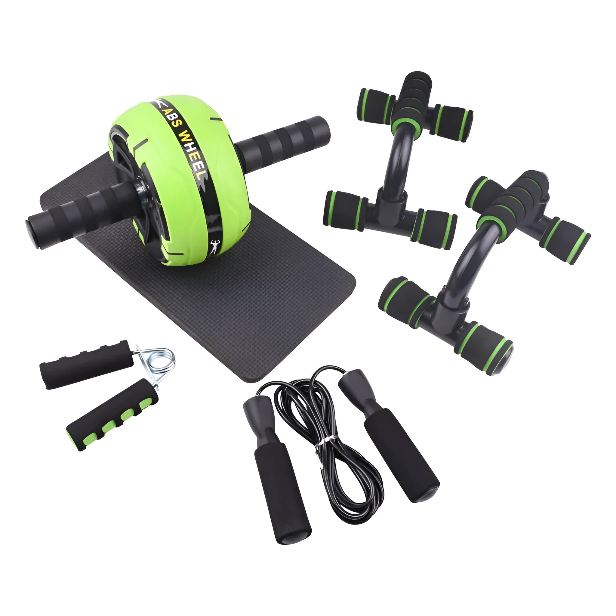 Portable resistance bands push-up bar abdominal trainer in green, red or black colour options