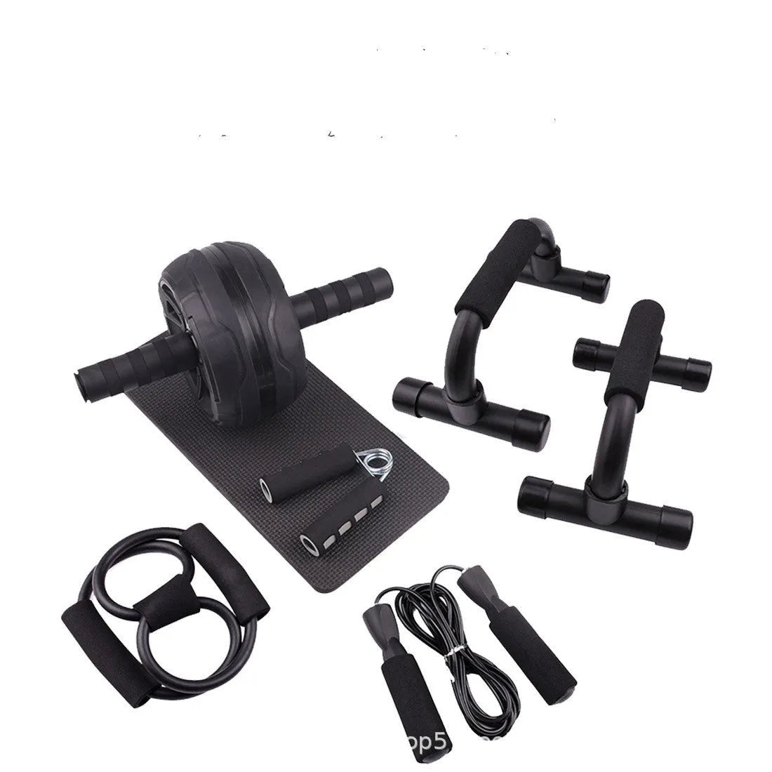 Portable resistance bands push-up bar abdominal trainer in green, red or black colour options