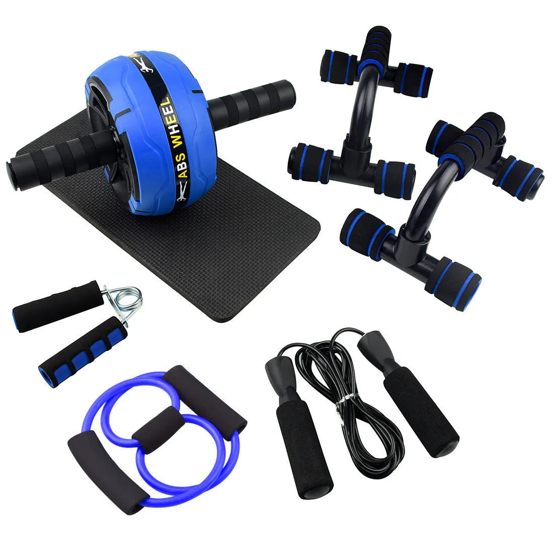 Portable resistance bands push-up bar abdominal trainer in green, red or black colour options