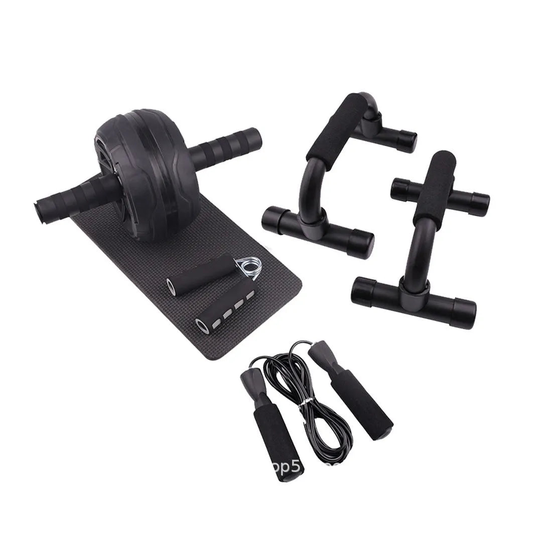 Portable resistance bands push-up bar abdominal trainer in green, red or black colour options