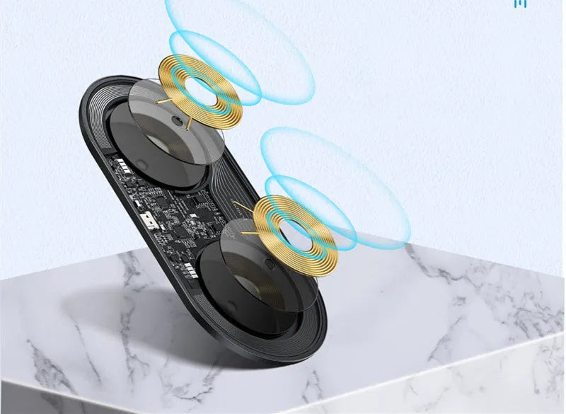 Baseus Minimalist Two-in-One Wireless Charger Pro Version in transparent, black, or white colours