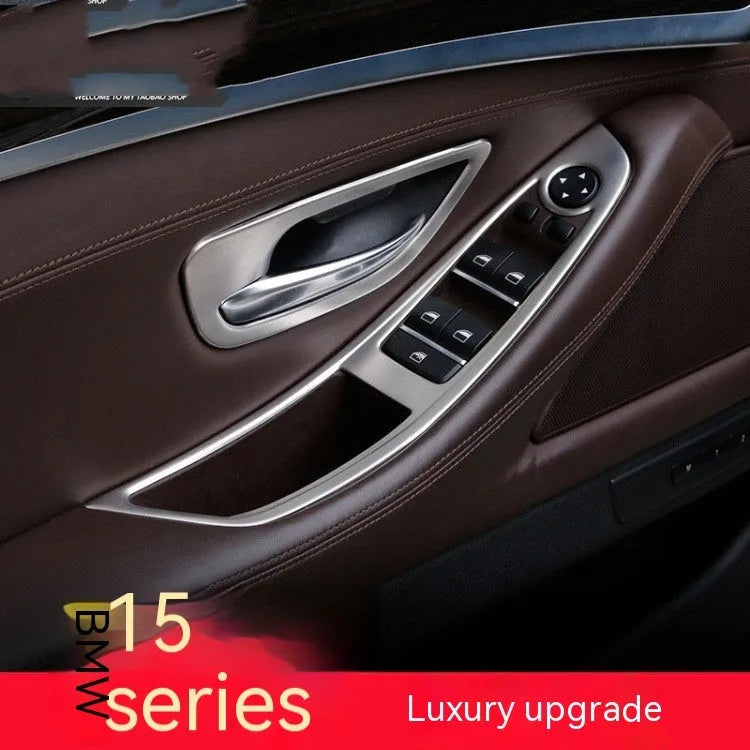 Set of four ABS and stainless steel decorative frames for BMW 5 Series F10 F18 interior door handles