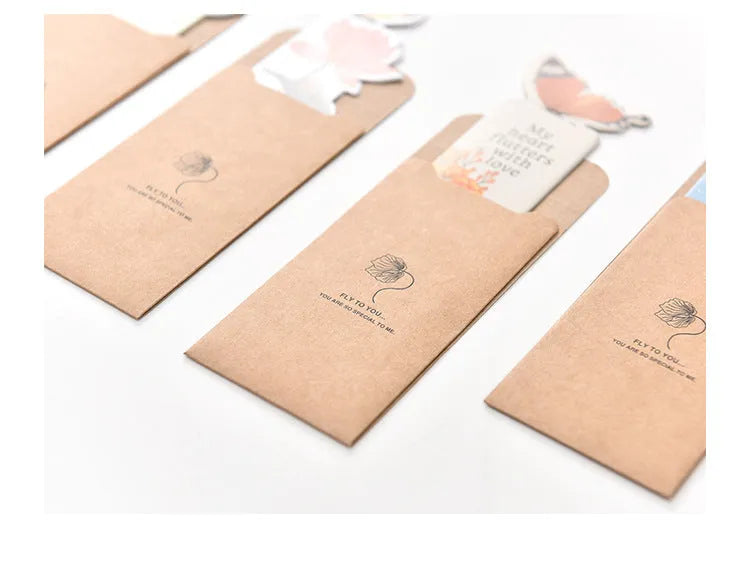Butterfly-shaped paper bookmark with 13.5cm by 5.5cm dimensions for stationery and gifting