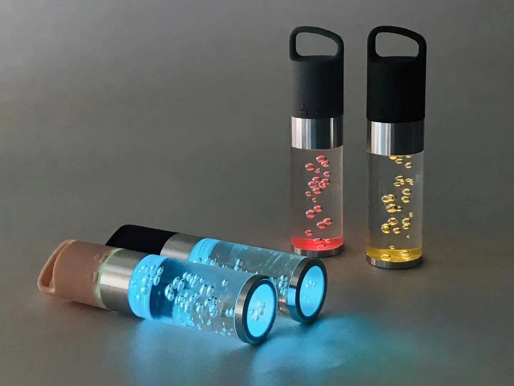 Portable Bluetooth speaker with colourful crystal lighting in compact design