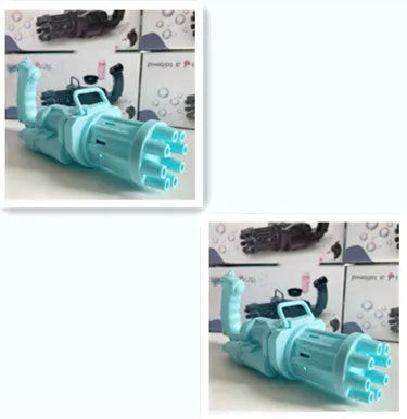 Kids plastic bubble machine gun toy in pink, gold or black colour with trigger.
