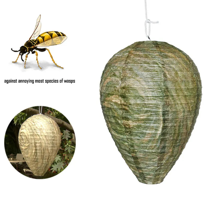 White paper beehive lantern with wire frame measuring 22cm by 28cm