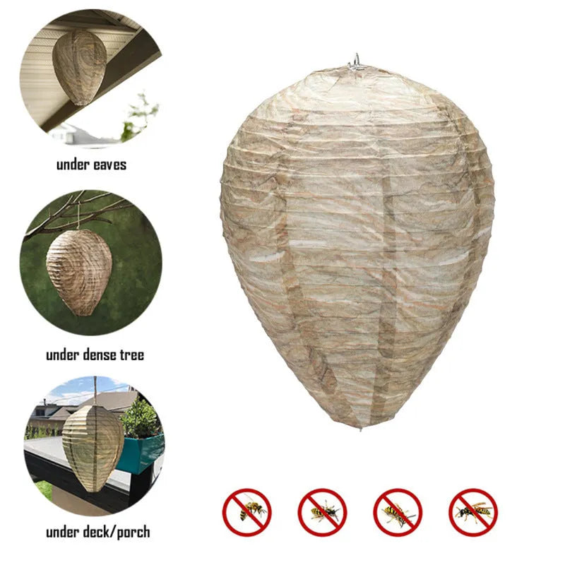 White paper beehive lantern with wire frame measuring 22cm by 28cm