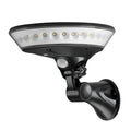 White 360-degree solar garden light with integrated solar panel on top