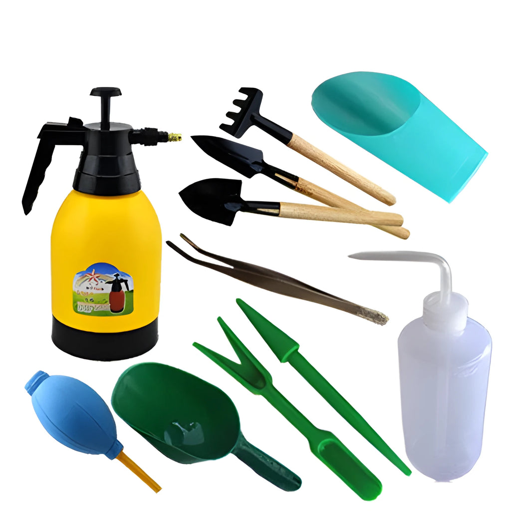 12-piece succulent gardening tools set with corrosion-resistant materials and planting accessories