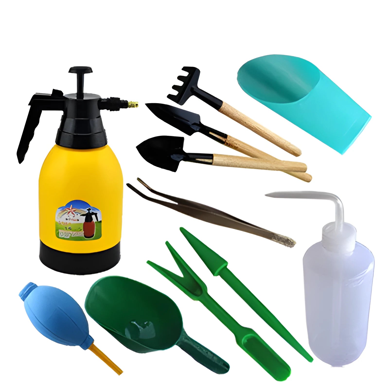 12-piece succulent gardening tools set with corrosion-resistant materials and planting accessories
