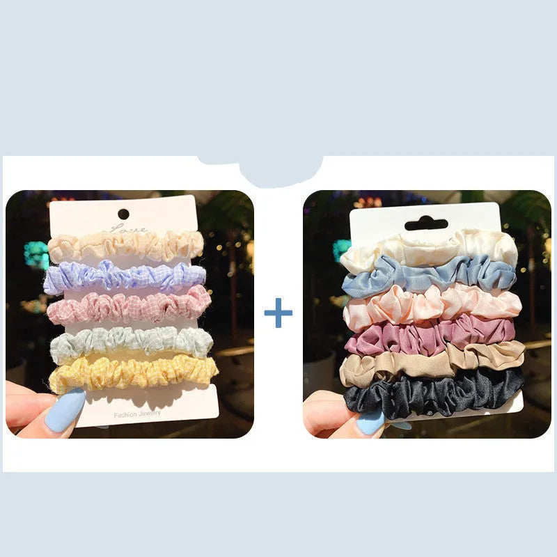 Children's hair ring and head rope set in autumn colours with 20 pieces