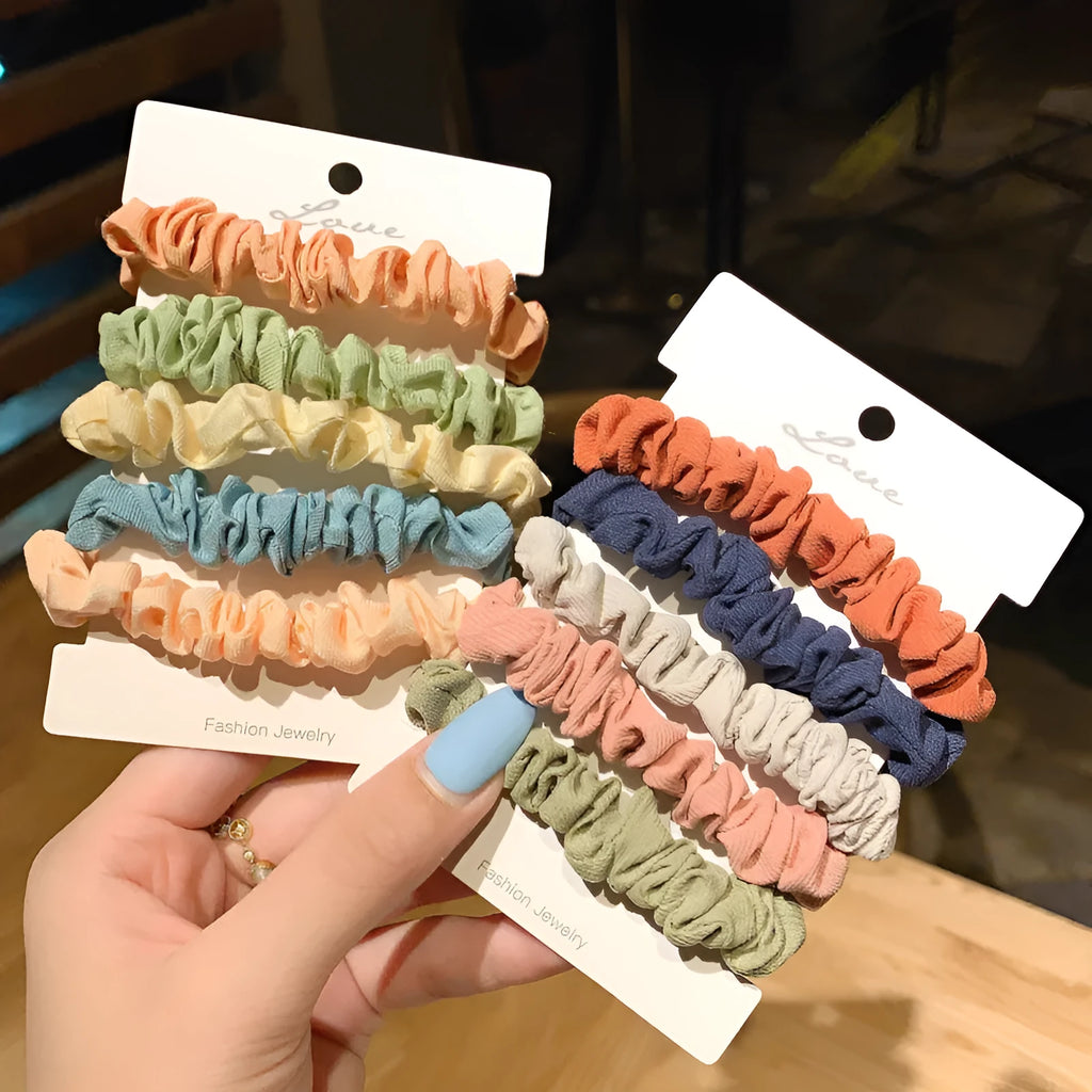 Children's hair ring and head rope set in autumn colours with 20 pieces