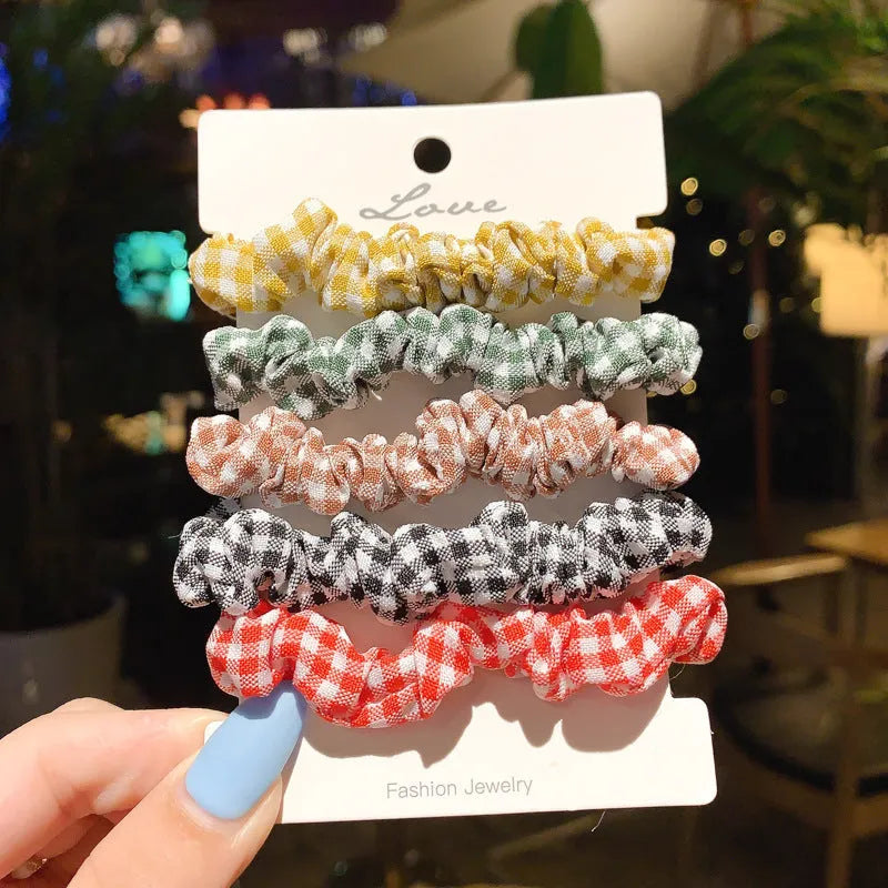 Children's hair ring and head rope set in autumn colours with 20 pieces