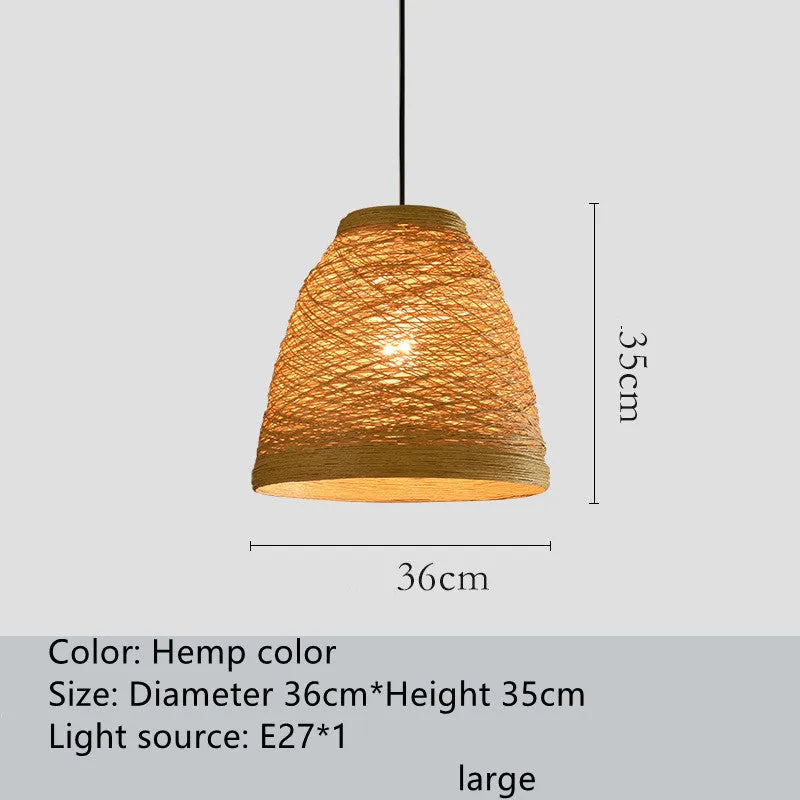 Rattan woven ball pendant lamp with adjustable suspension in natural woven texture